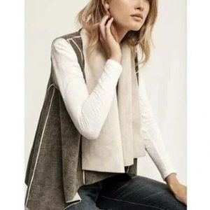 Anthropologie Amadi Womens Small Outerwear Kady Shearling Lined Draped Open Vest